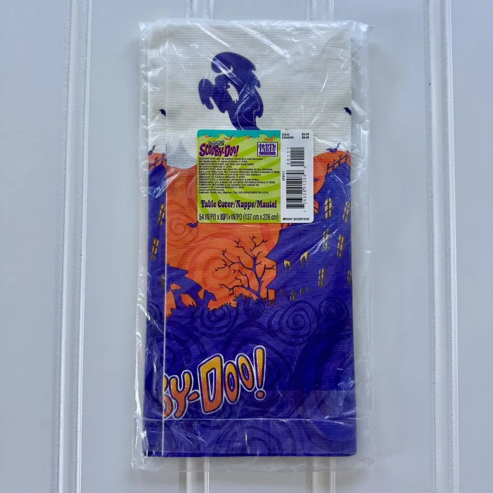Vintage 2000 Scooby-Doo Paper Table Cloth Cover Cartoon Network Halloween Party
